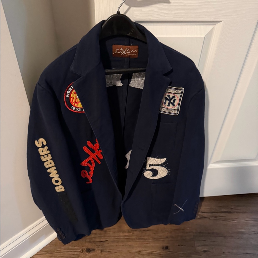 Men's Navy Patchwork Lightweight Blazer - image 1